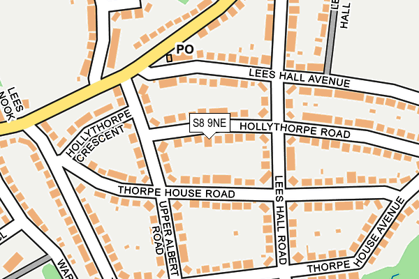 S8 9NE map - OS OpenMap – Local (Ordnance Survey)