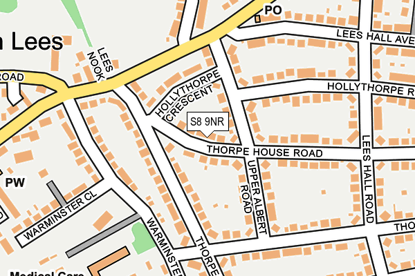 S8 9NR map - OS OpenMap – Local (Ordnance Survey)