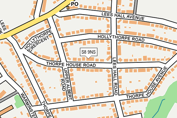 S8 9NS map - OS OpenMap – Local (Ordnance Survey)