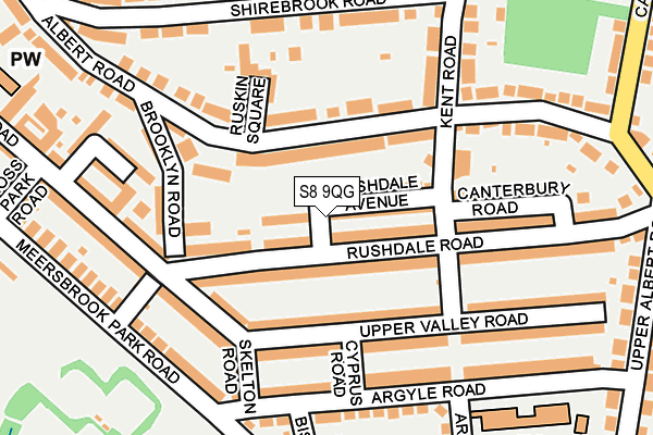 S8 9QG map - OS OpenMap – Local (Ordnance Survey)