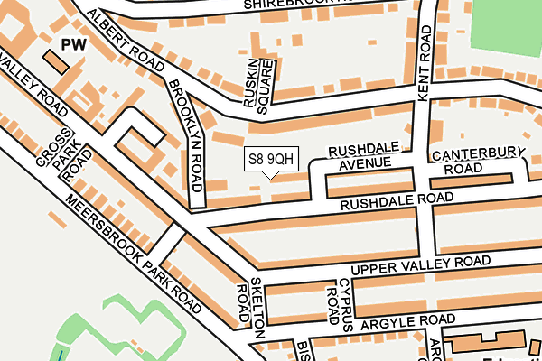 S8 9QH map - OS OpenMap – Local (Ordnance Survey)