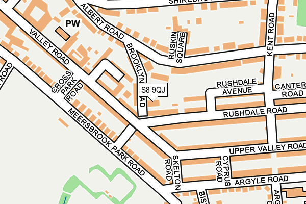 S8 9QJ map - OS OpenMap – Local (Ordnance Survey)
