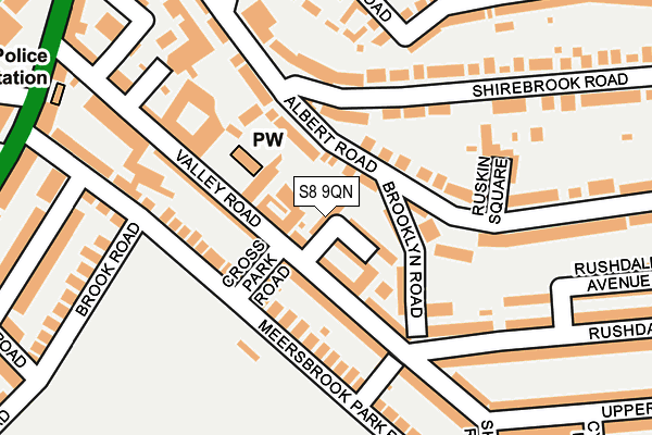 S8 9QN map - OS OpenMap – Local (Ordnance Survey)