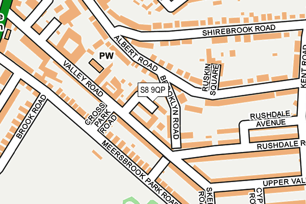 S8 9QP map - OS OpenMap – Local (Ordnance Survey)
