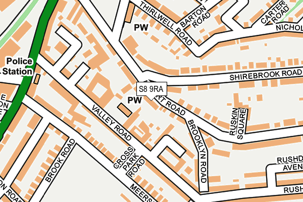 S8 9RA map - OS OpenMap – Local (Ordnance Survey)