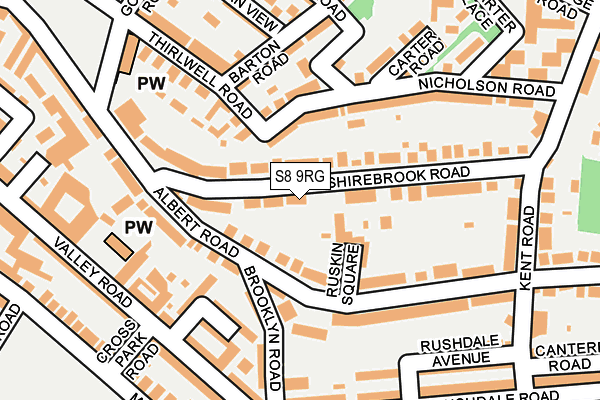 S8 9RG map - OS OpenMap – Local (Ordnance Survey)