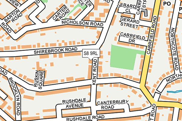 S8 9RL map - OS OpenMap – Local (Ordnance Survey)