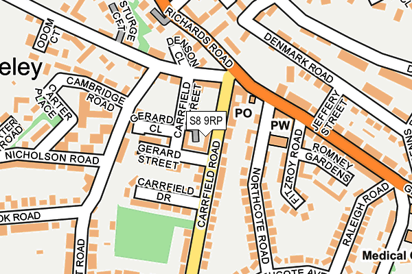 S8 9RP map - OS OpenMap – Local (Ordnance Survey)