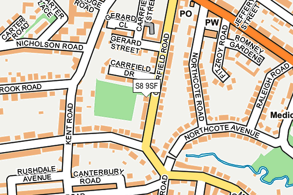S8 9SF map - OS OpenMap – Local (Ordnance Survey)