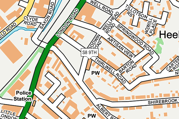 S8 9TH map - OS OpenMap – Local (Ordnance Survey)