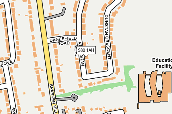 S80 1AH map - OS OpenMap – Local (Ordnance Survey)