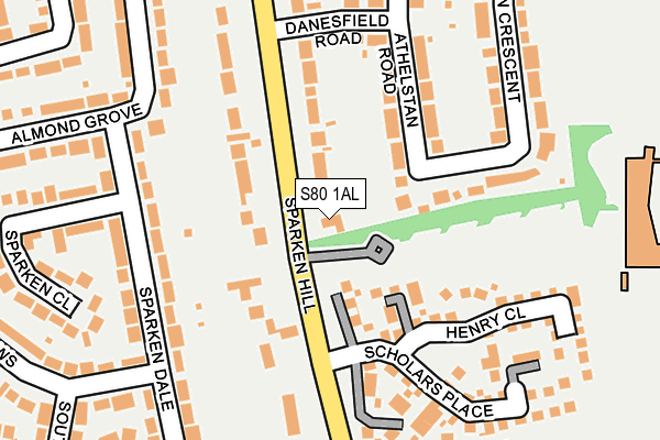 S80 1AL map - OS OpenMap – Local (Ordnance Survey)