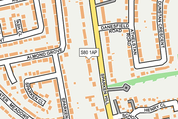 S80 1AP map - OS OpenMap – Local (Ordnance Survey)