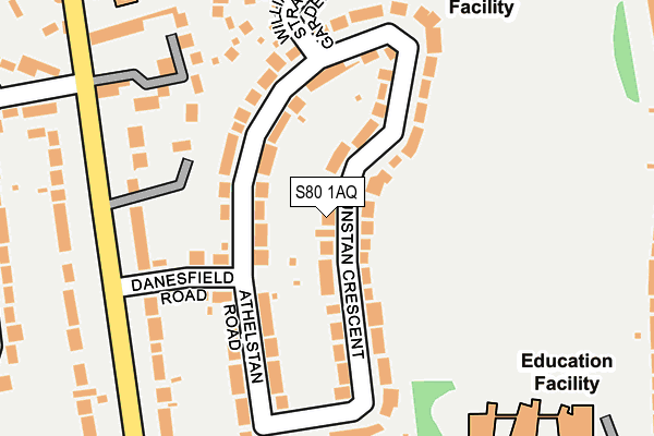 S80 1AQ map - OS OpenMap – Local (Ordnance Survey)