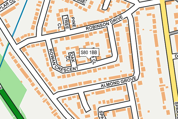 S80 1BB map - OS OpenMap – Local (Ordnance Survey)