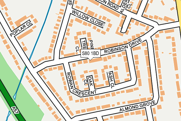 S80 1BD map - OS OpenMap – Local (Ordnance Survey)