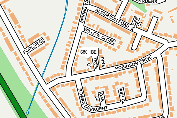 S80 1BE map - OS OpenMap – Local (Ordnance Survey)