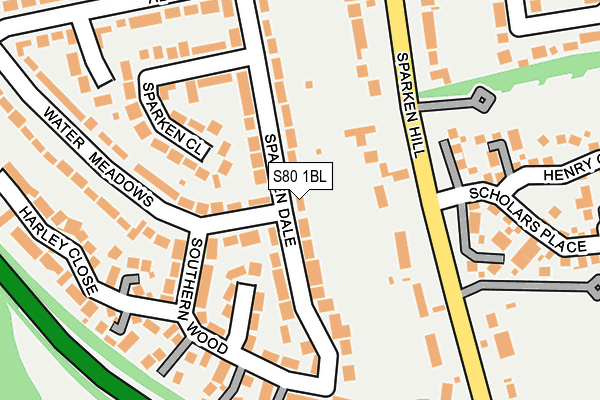 S80 1BL map - OS OpenMap – Local (Ordnance Survey)