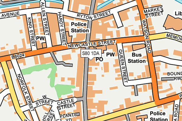 S80 1DA map - OS OpenMap – Local (Ordnance Survey)