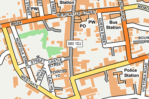 S80 1DJ map - OS OpenMap – Local (Ordnance Survey)