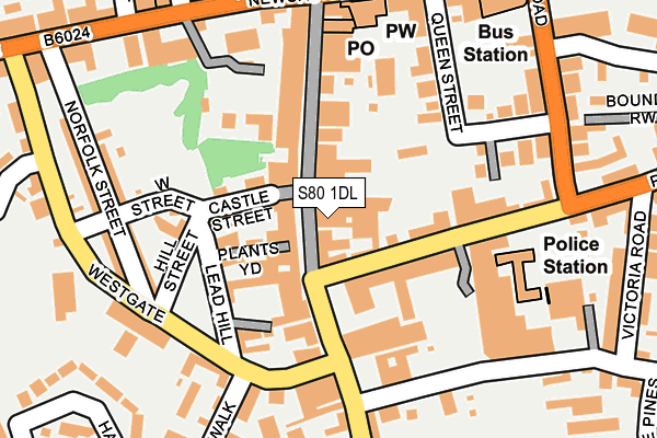 S80 1DL map - OS OpenMap – Local (Ordnance Survey)