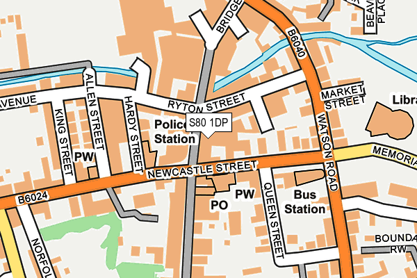 S80 1DP map - OS OpenMap – Local (Ordnance Survey)