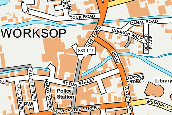 S80 1DT map - OS OpenMap – Local (Ordnance Survey)