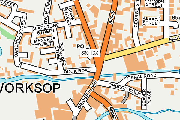 S80 1DX map - OS OpenMap – Local (Ordnance Survey)