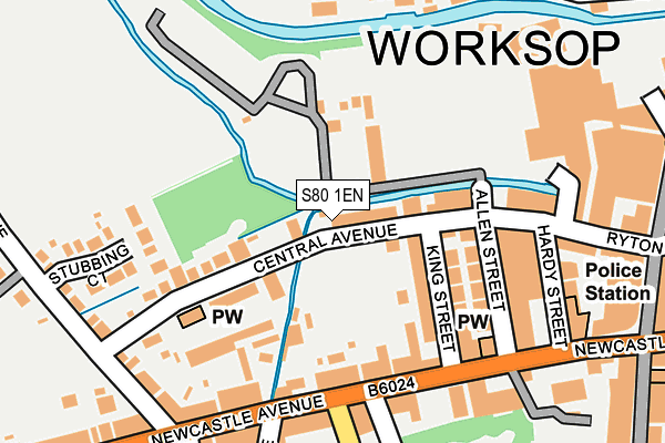 S80 1EN map - OS OpenMap – Local (Ordnance Survey)