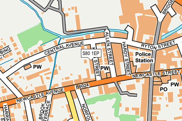 S80 1EP map - OS OpenMap – Local (Ordnance Survey)