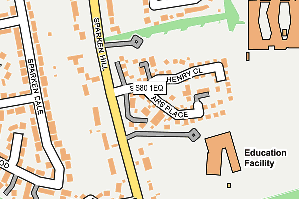 S80 1EQ map - OS OpenMap – Local (Ordnance Survey)