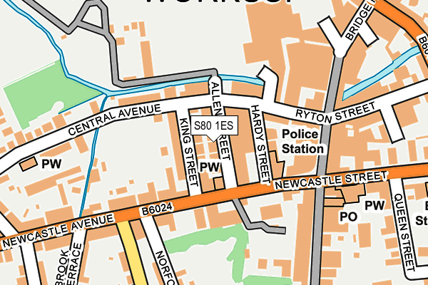 S80 1ES map - OS OpenMap – Local (Ordnance Survey)