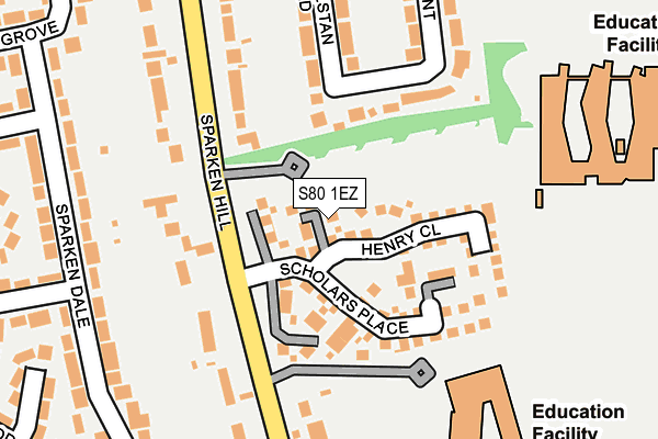 S80 1EZ map - OS OpenMap – Local (Ordnance Survey)