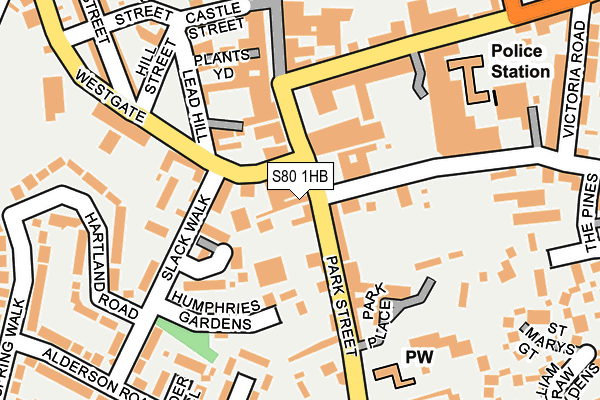S80 1HB map - OS OpenMap – Local (Ordnance Survey)