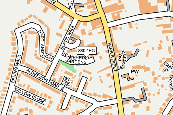 S80 1HG map - OS OpenMap – Local (Ordnance Survey)