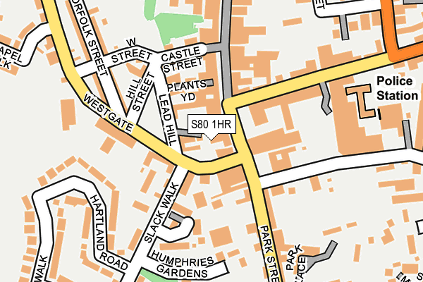 S80 1HR map - OS OpenMap – Local (Ordnance Survey)