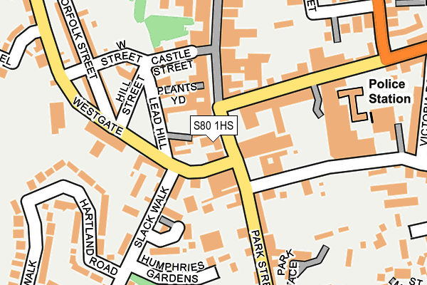 S80 1HS map - OS OpenMap – Local (Ordnance Survey)
