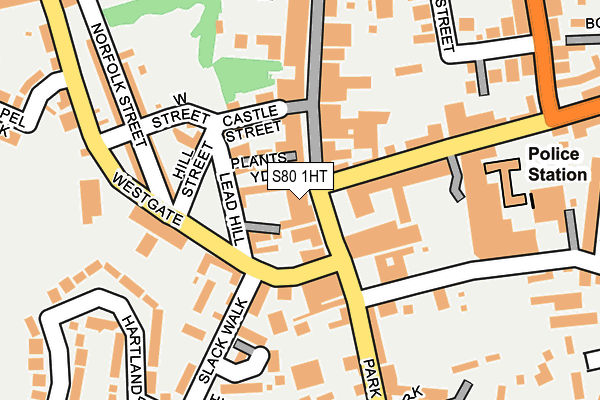 S80 1HT map - OS OpenMap – Local (Ordnance Survey)