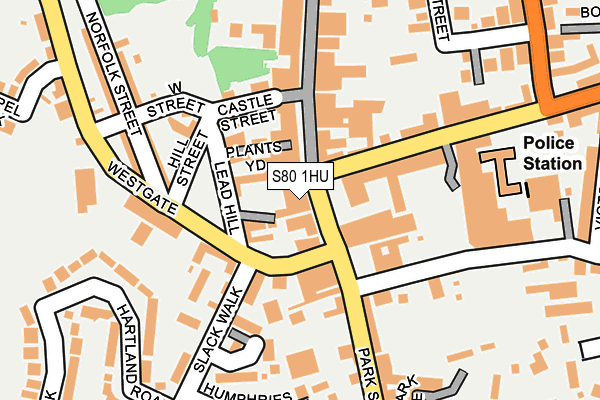 S80 1HU map - OS OpenMap – Local (Ordnance Survey)
