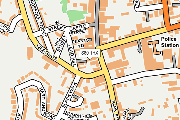 S80 1HX map - OS OpenMap – Local (Ordnance Survey)