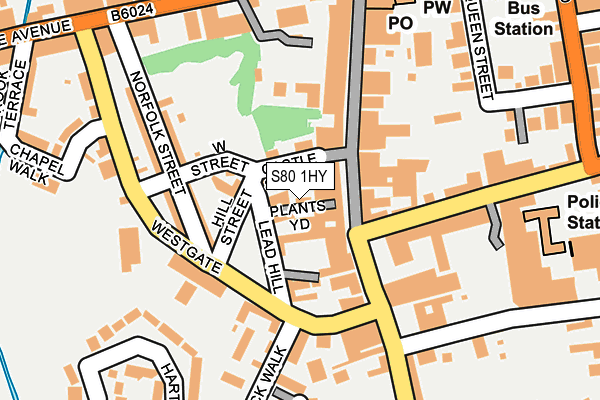 S80 1HY map - OS OpenMap – Local (Ordnance Survey)