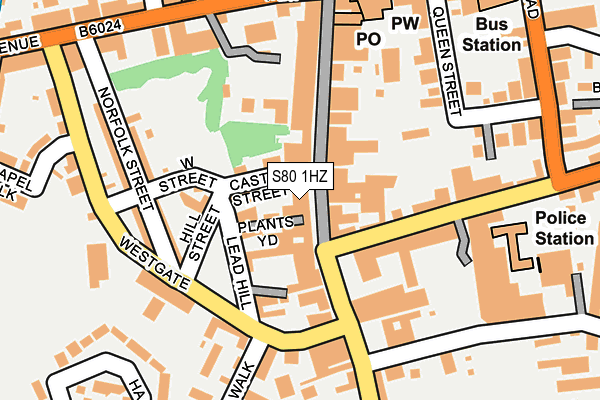 S80 1HZ map - OS OpenMap – Local (Ordnance Survey)