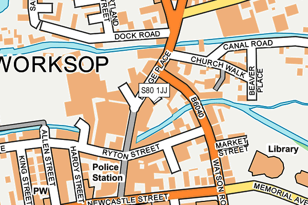 S80 1JJ map - OS OpenMap – Local (Ordnance Survey)