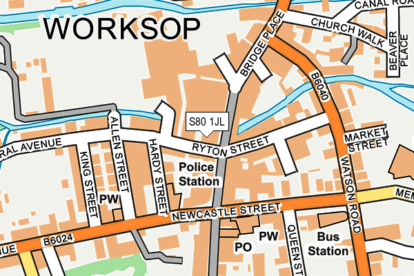 S80 1JL map - OS OpenMap – Local (Ordnance Survey)