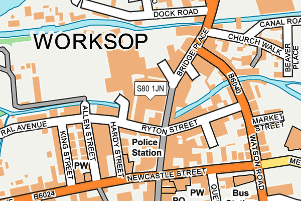 S80 1JN map - OS OpenMap – Local (Ordnance Survey)