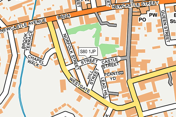 S80 1JP map - OS OpenMap – Local (Ordnance Survey)