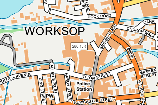 S80 1JR map - OS OpenMap – Local (Ordnance Survey)