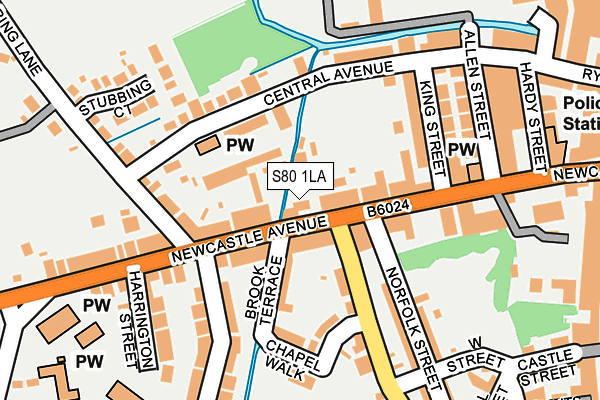 S80 1LA map - OS OpenMap – Local (Ordnance Survey)