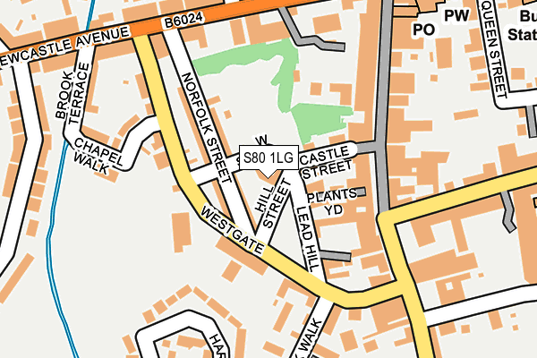S80 1LG map - OS OpenMap – Local (Ordnance Survey)