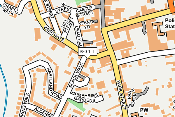 S80 1LL map - OS OpenMap – Local (Ordnance Survey)